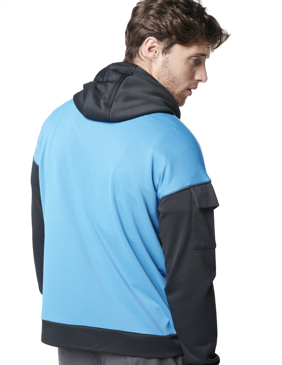 Foto 5 pulgar | Sudadera Generra con Capucha color Azul para Hombre