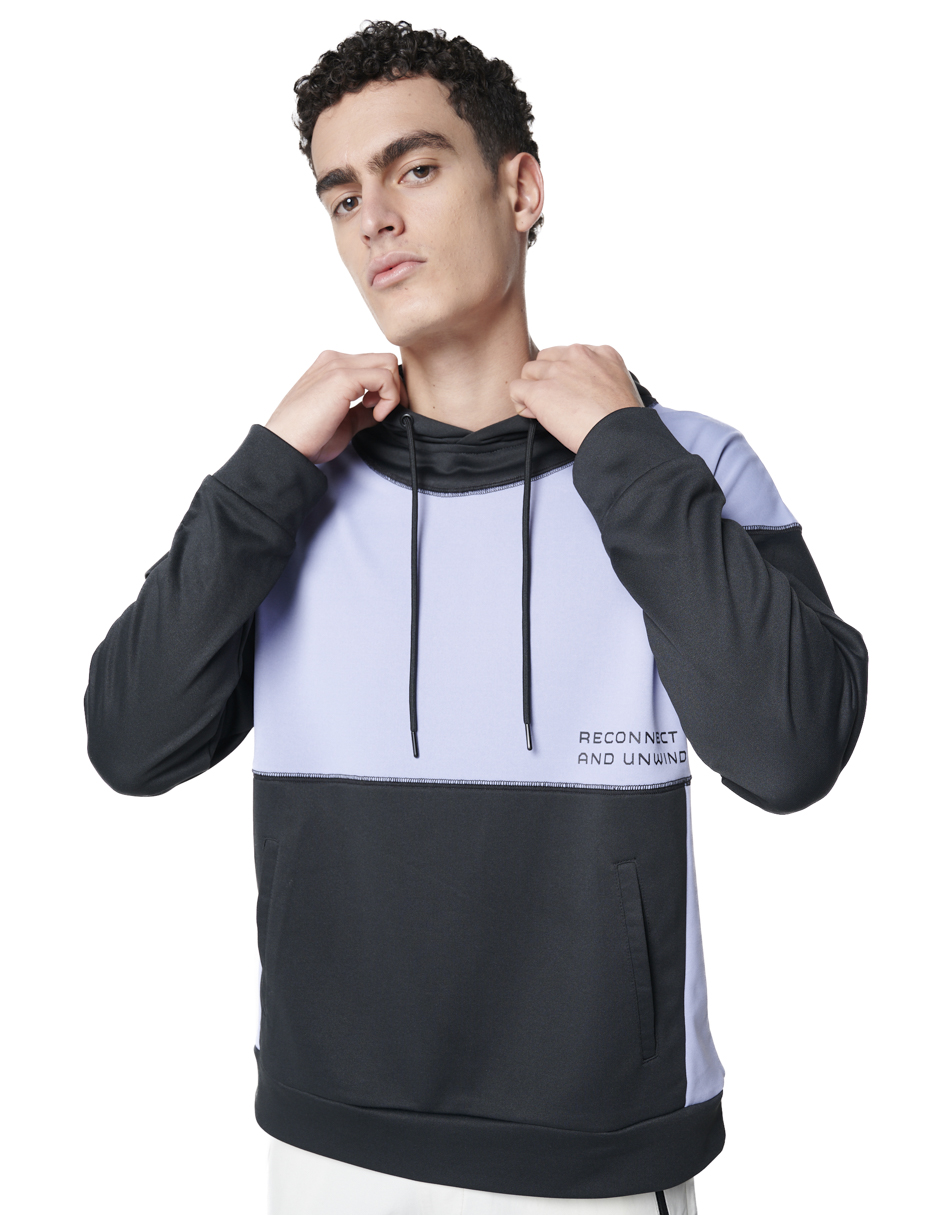 Foto 2 pulgar | Sudadera Hoddie Moderna Generra 318852 color Negro para Hombre