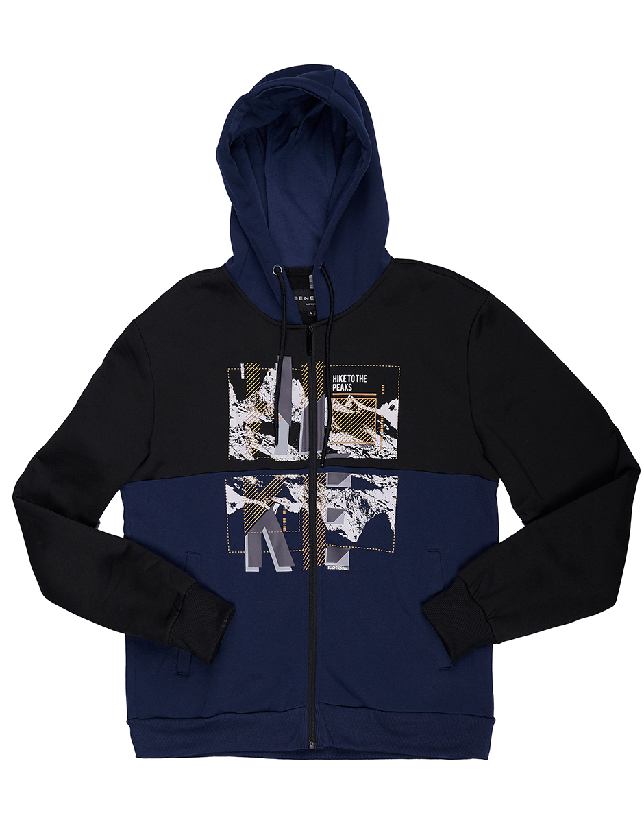 Foto 5 pulgar | Sudadera Hoddie Moderna Generra 228865 color Azul para Hombre