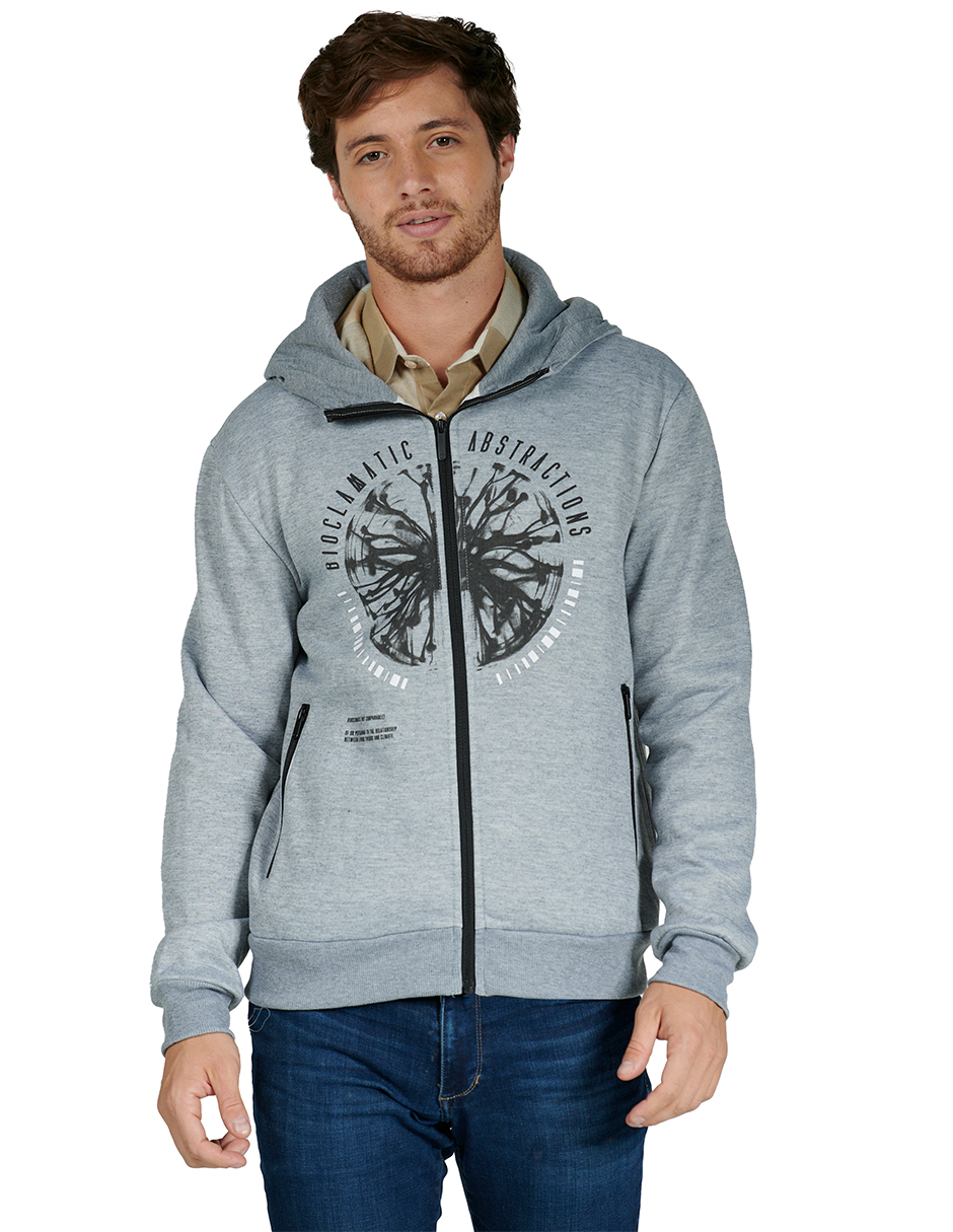 Foto 2 pulgar | Sudadera Hoddie Moderna Generra 228864 color Gris para Hombre