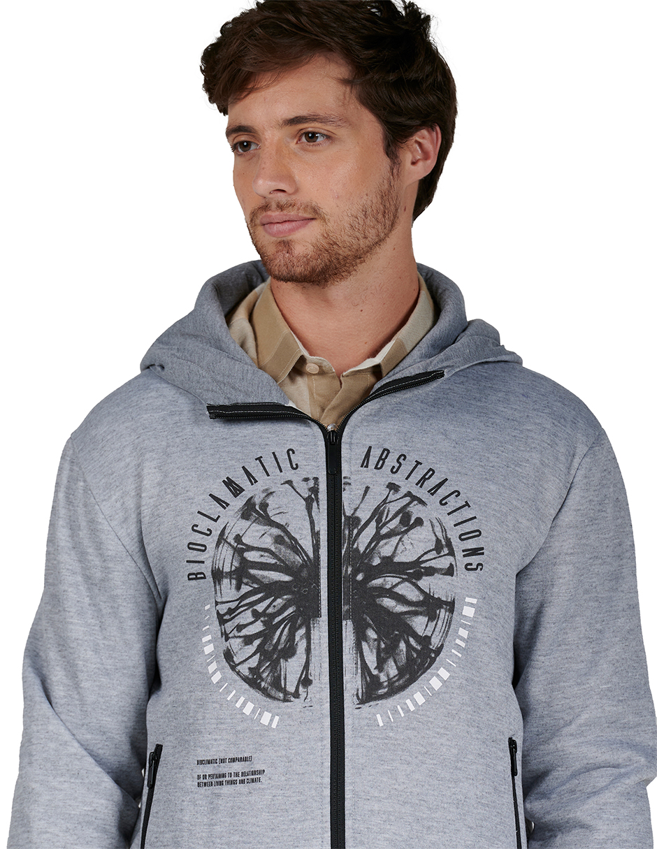 Foto 3 pulgar | Sudadera Hoddie Moderna Generra 228864 color Gris para Hombre