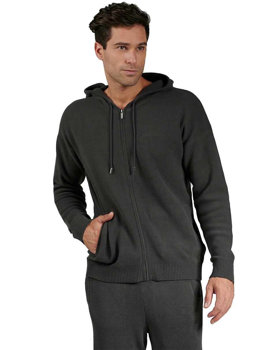 Foto 2 pulgar | Sudadera Hoddie Generra 228856 color Gris para Hombre