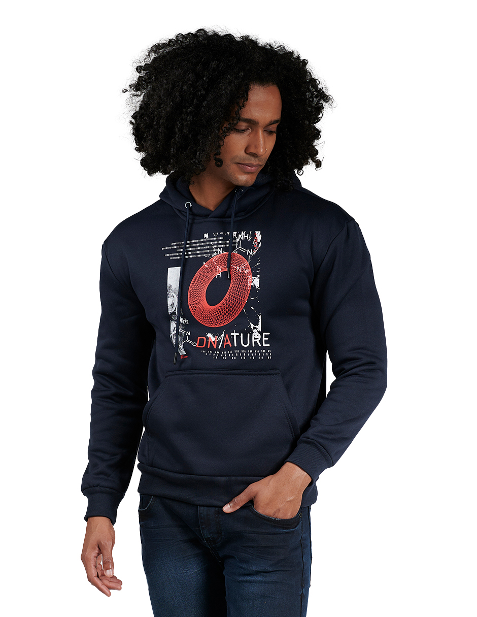 Sudadera Hoddie Estampada Generra 228858 color Azul para Hombre