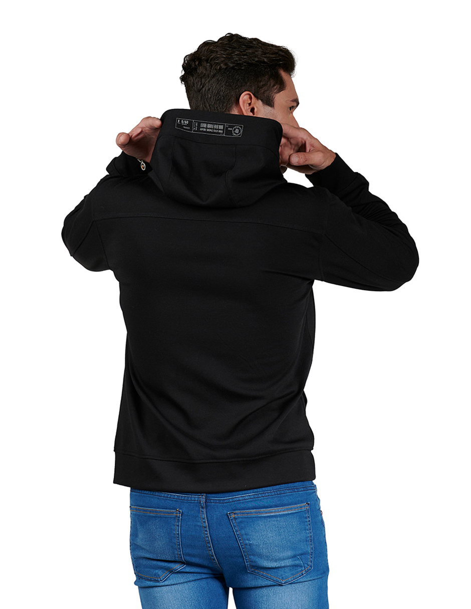 Foto 5 pulgar | Sudadera Hoddie Estampada Generra 228854 color Negro para Hombre