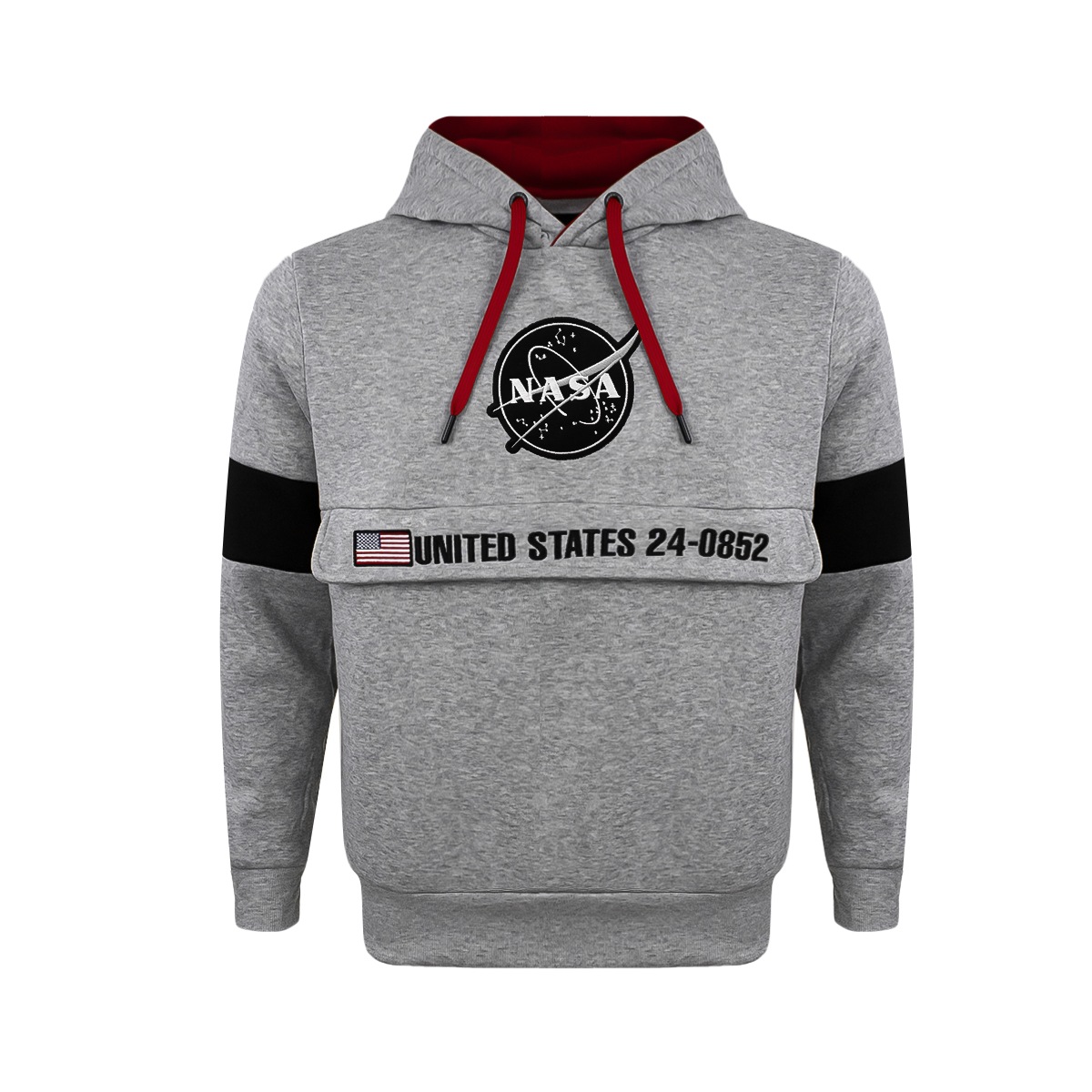 Sudadera con Gorro Nasa color Gris para Hombre