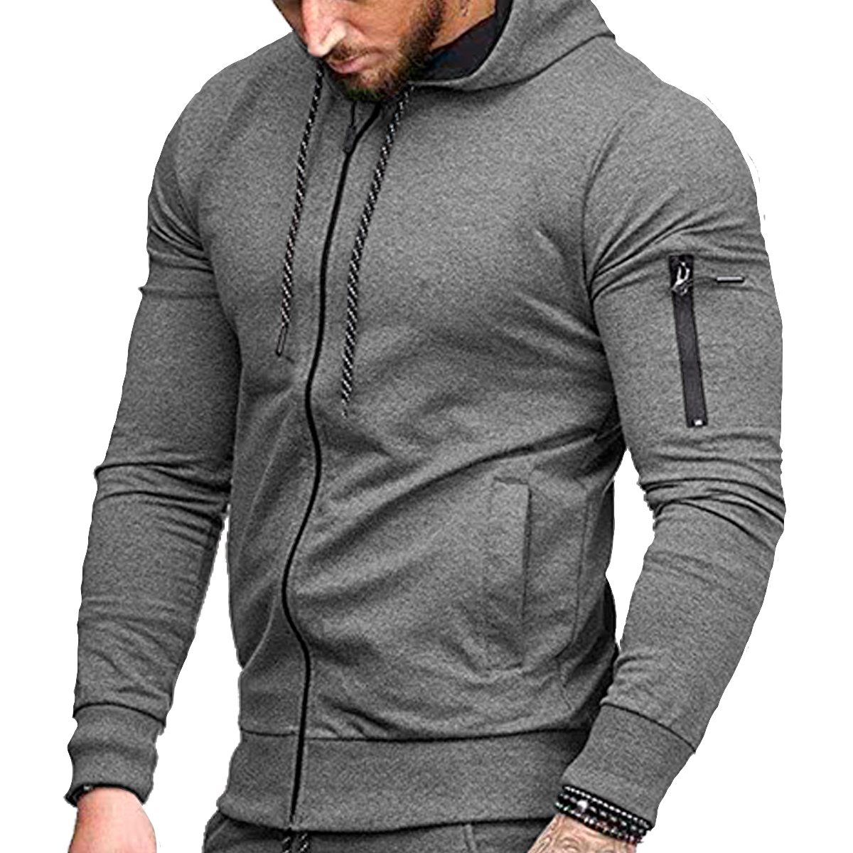 Foto 4 pulgar | Sudadera Shendy Vendy con Capucha color Gris para Hombre