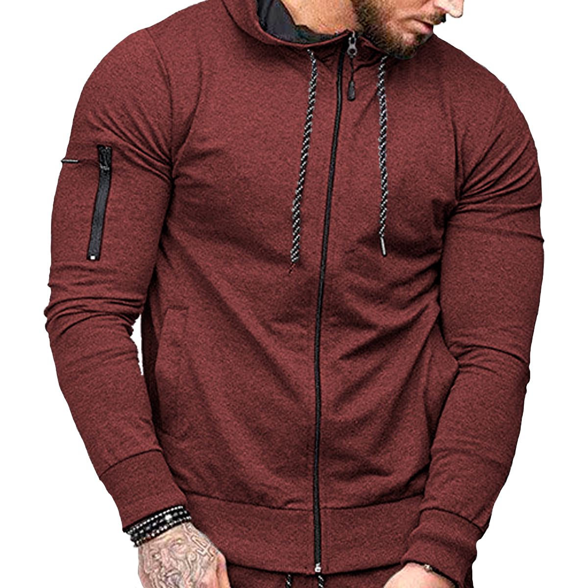 Foto 2 | Sudadera Shendy Vendy con Capucha color Tinto para Hombre