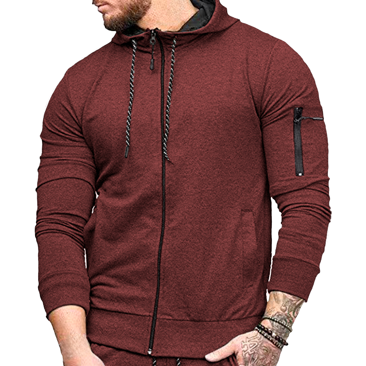 Foto 5 pulgar | Sudadera Shendy Vendy con Capucha color Tinto para Hombre