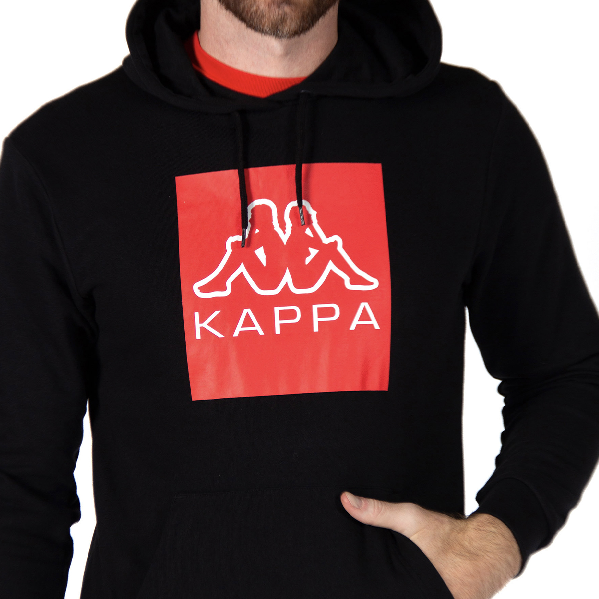 Foto 4 pulgar | Sudadera Kappa Duks Logo Evan Negro