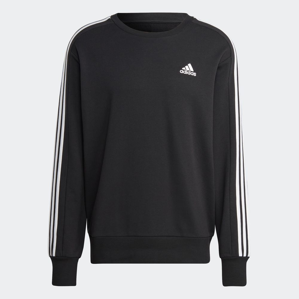 Foto 2 | Sudadera Adidas Essentials 3 Franjas Negra para Hombre