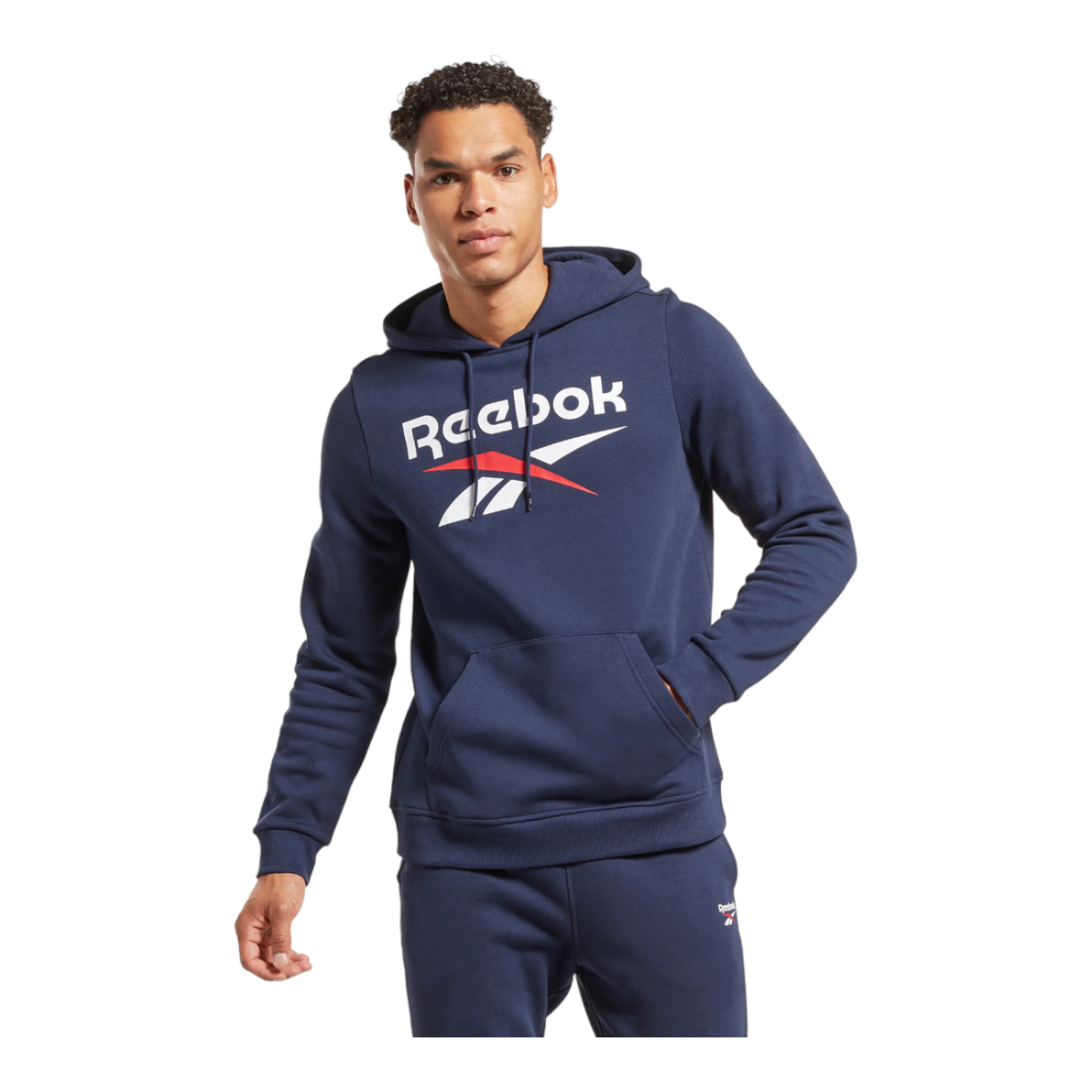 Foto 2 pulgar | Sudadera Deportiva Reebok H54803 Azul Big Logo para Hombre