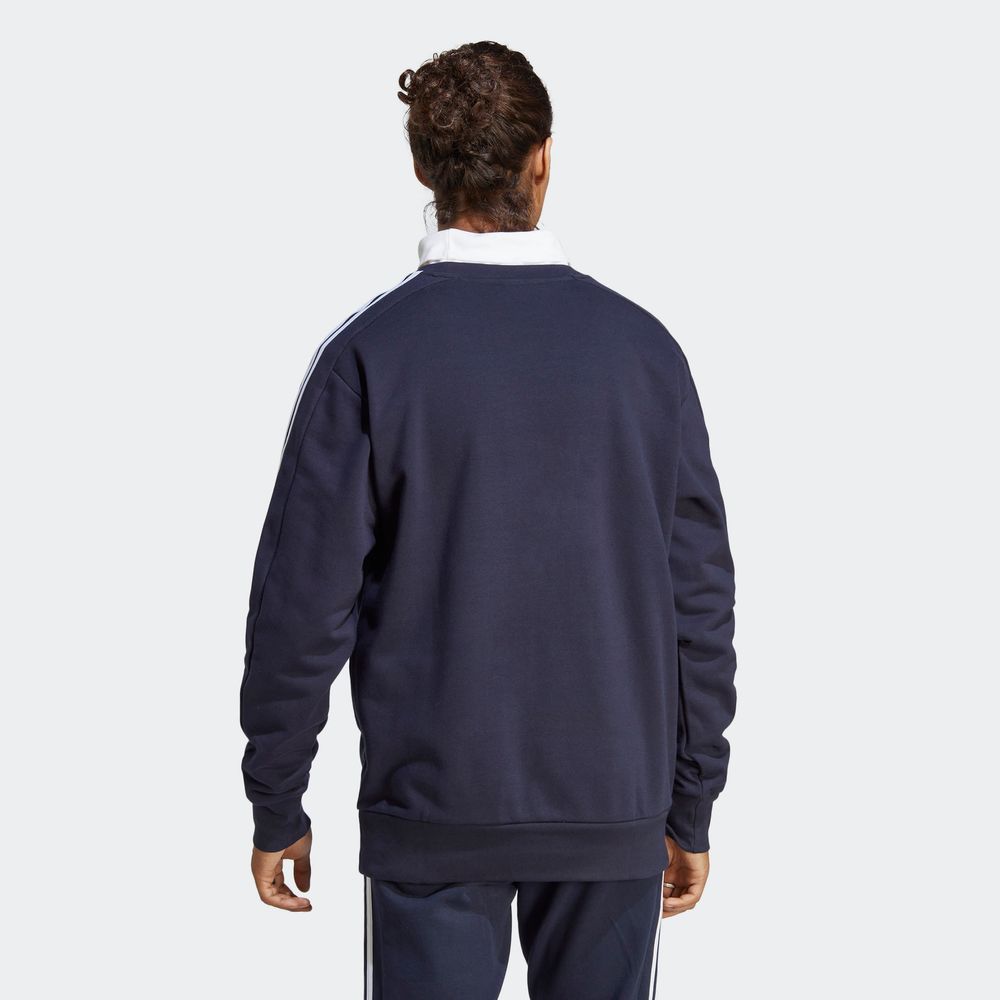 Foto 5 pulgar | Sudadera Adidas Essentials 3 Franjas Azul para Hombre