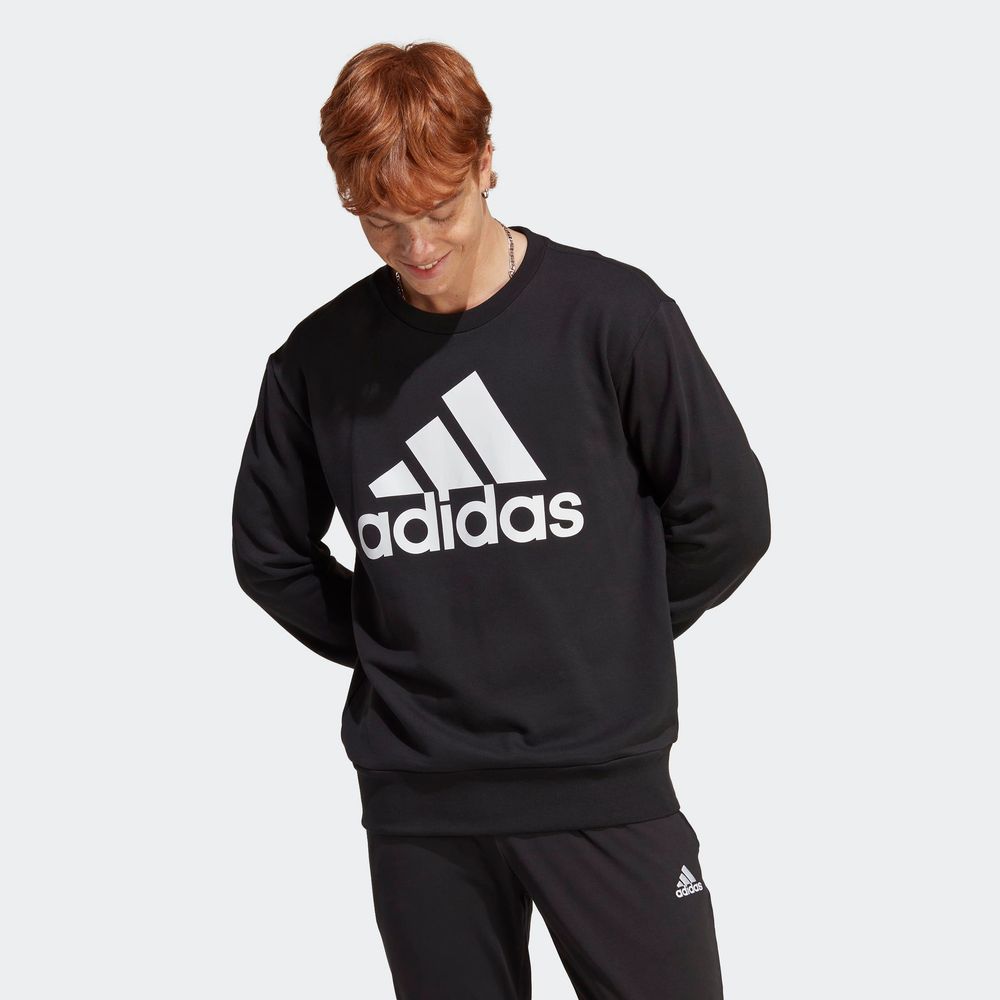 Foto 4 pulgar | Sudadera Essentials Logo Grande Tela French Terry Adidas Negra para Hombre