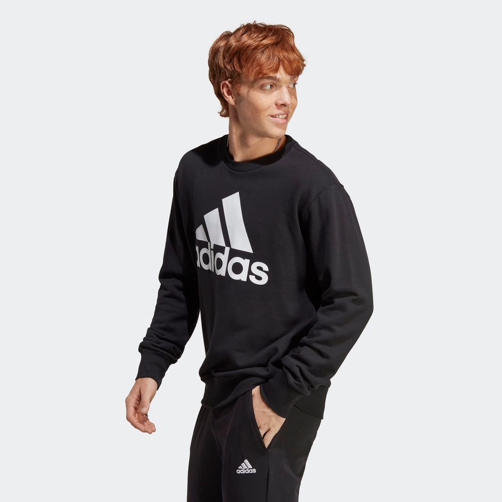 Foto 5 pulgar | Sudadera Essentials Logo Grande Tela French Terry Adidas Negra para Hombre