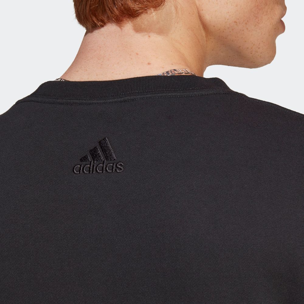 Foto 9 pulgar | Sudadera Essentials Logo Grande Tela French Terry Adidas Negra para Hombre