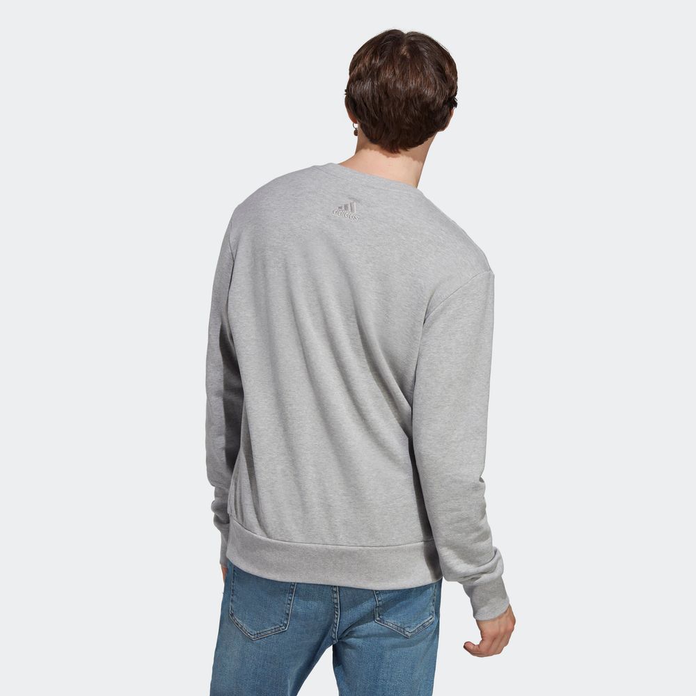 Foto 5 pulgar | Sudadera Adidas Essentials Logo Grande Gris para Hombre