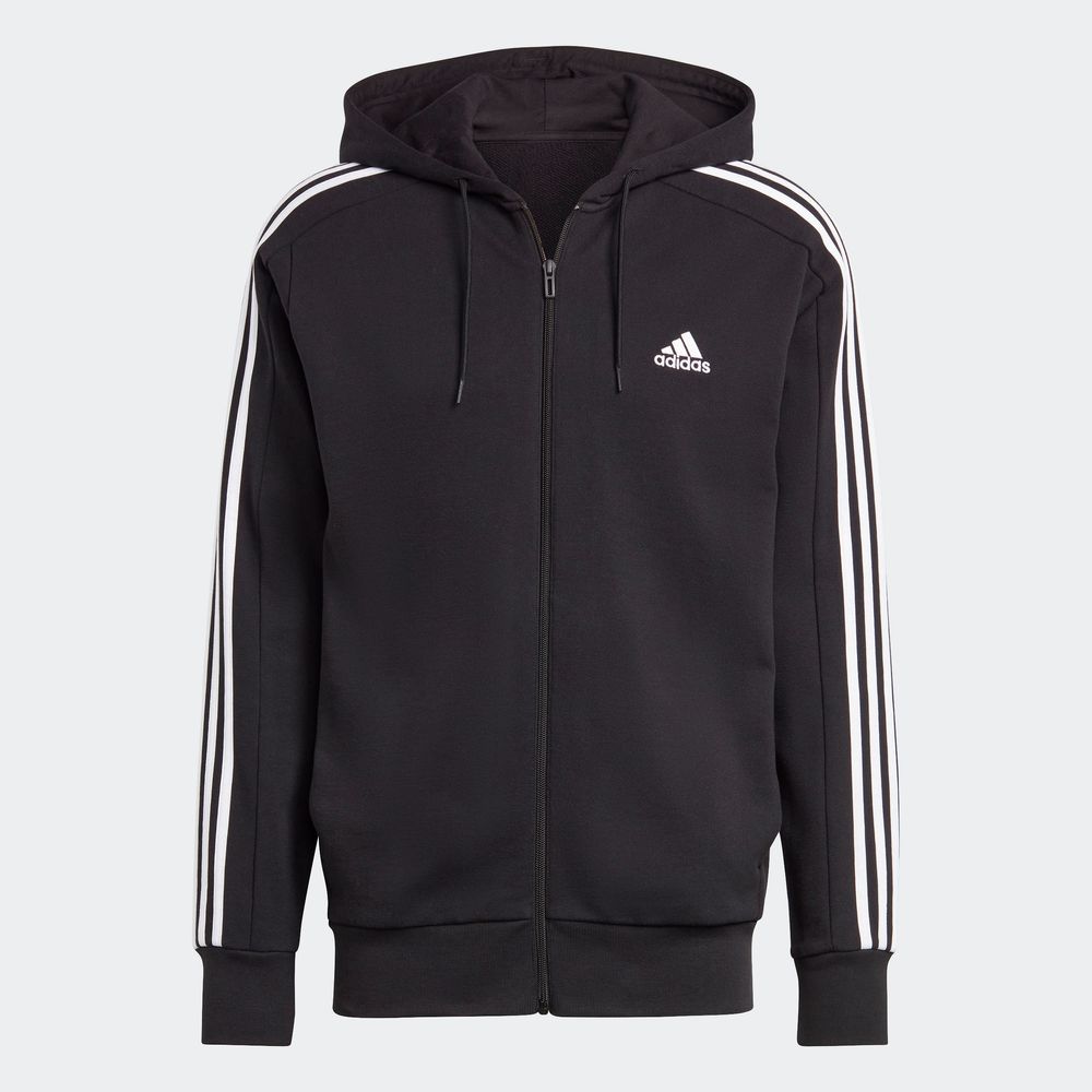 Foto 2 | Sudadera con Gorro Adidas Essentials 3 Franjas Negra para Hombre