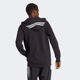 Foto 4 | Sudadera con Gorro Adidas Essentials 3 Franjas Negra para Hombre