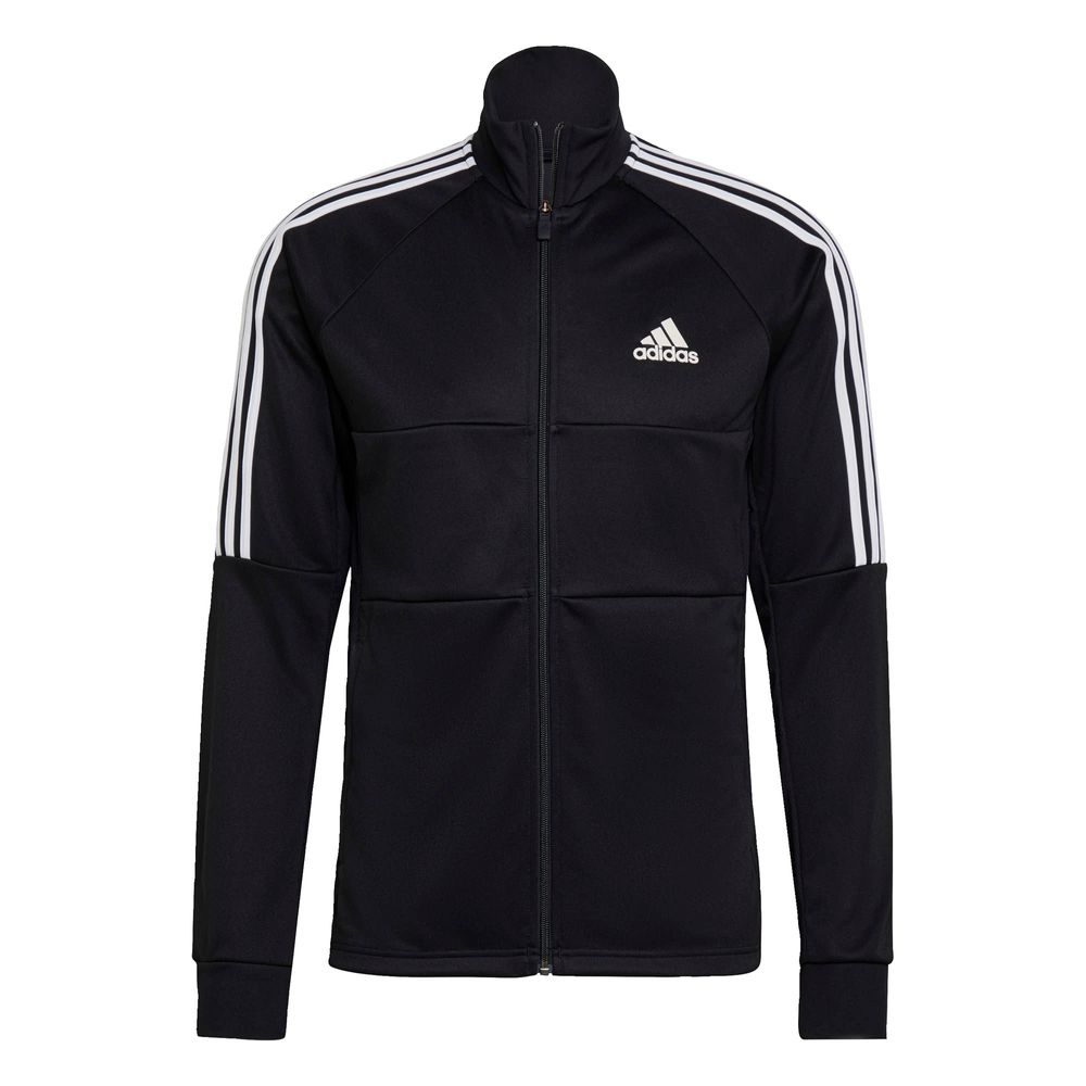 Chamarra Deportiva Adidas Ajustada Aeroready Sereno Cut 3 Franjas Negra para Hombre