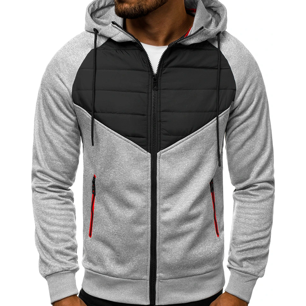 Foto 2 pulgar | Sudadera para Hombre Shendy Vendy con Capucha Gris Jaspeado