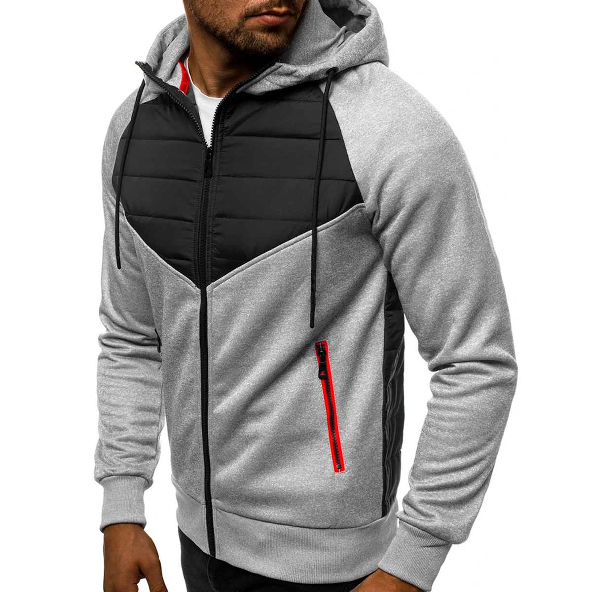 Foto 3 pulgar | Sudadera para Hombre Shendy Vendy con Capucha Gris Jaspeado