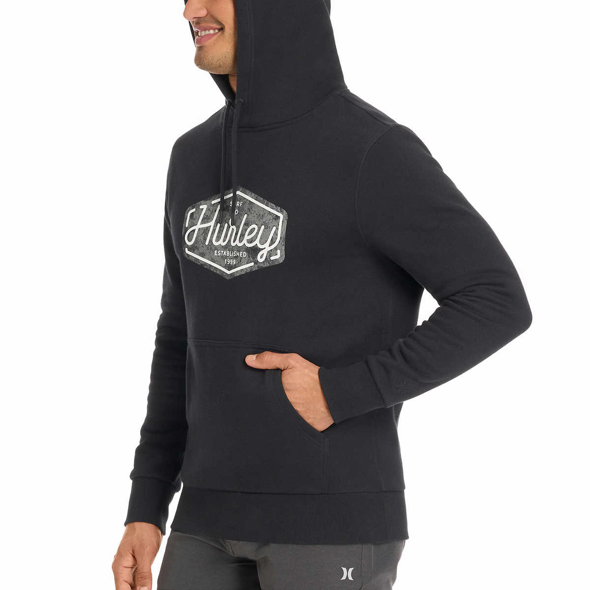 Foto 5 | Sudadera Hurley Negra con Gorro para Hombre