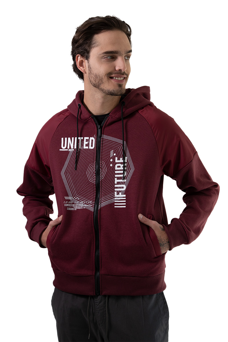 Foto 3 pulgar | Sudadera Generra Vino para Hombre