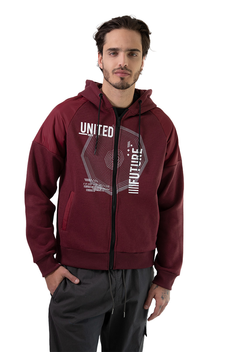 Foto 4 pulgar | Sudadera Generra Vino para Hombre