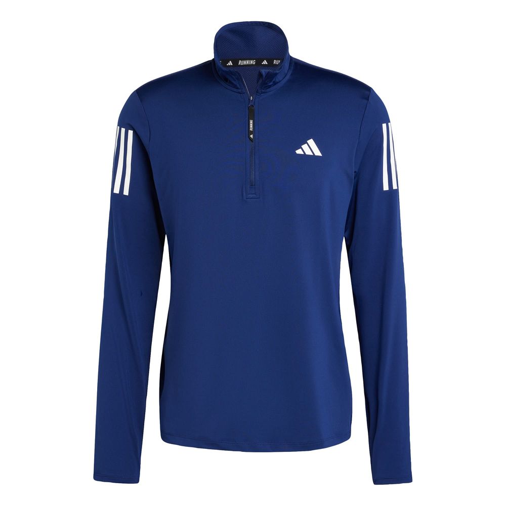 Chamarra Deportiva Own The Run Cierre Corto Adidas Azul Hombre