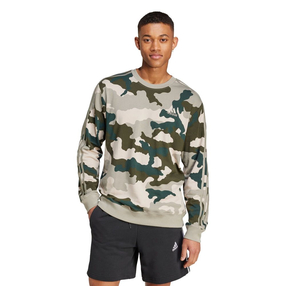 Foto 3 pulgar | Sudadera Seasonal Essentials Camouflage Adidas Verde Hombre