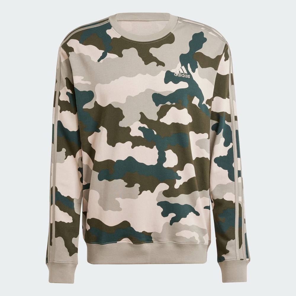 Foto 4 pulgar | Sudadera Seasonal Essentials Camouflage Adidas Verde Hombre