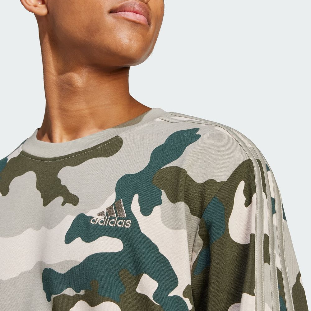 Foto 8 pulgar | Sudadera Seasonal Essentials Camouflage Adidas Verde Hombre