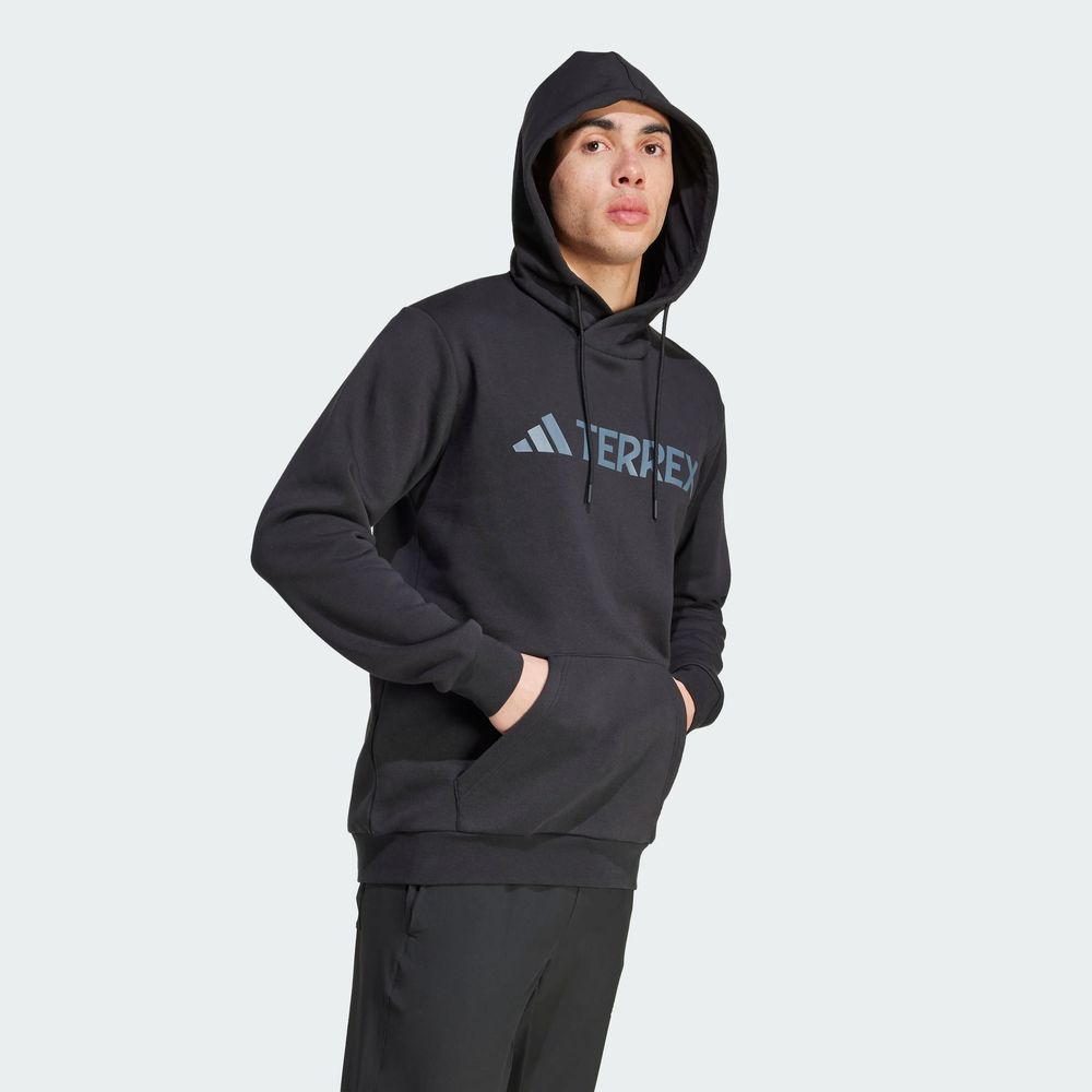 Foto 6 pulgar | Sudadera Con Gorro Terrex Multi Logo Grande Adidas Negro Hombre