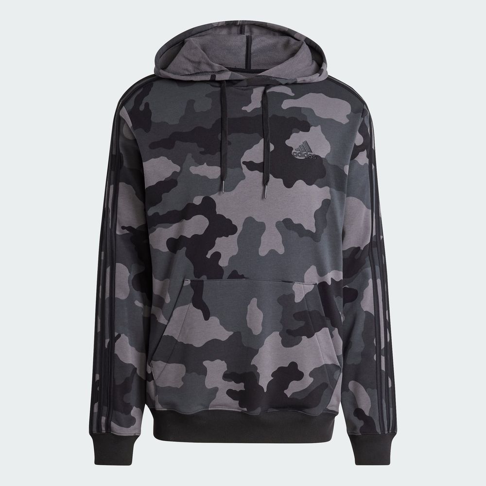 Foto 4 pulgar | Sudadera Con Gorro Seasonal Essentials Camouflage Adidas Negro Hombre