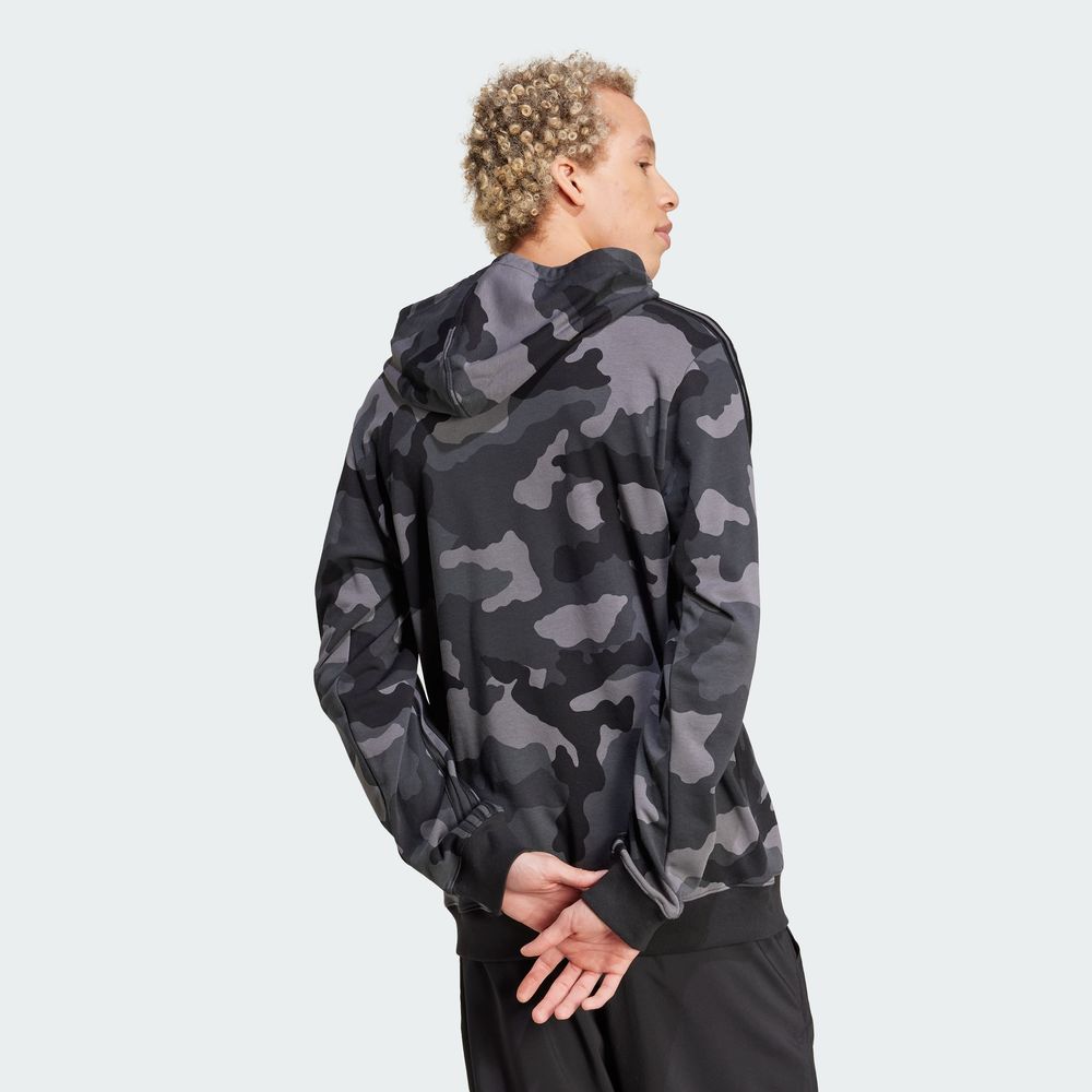 Foto 5 | Sudadera Con Gorro Seasonal Essentials Camouflage Adidas Negro Hombre