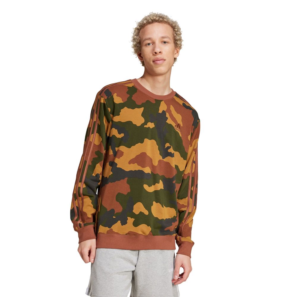 Foto 3 pulgar | Sudadera Seasonal Essentials Camouflage Adidas Café Hombre