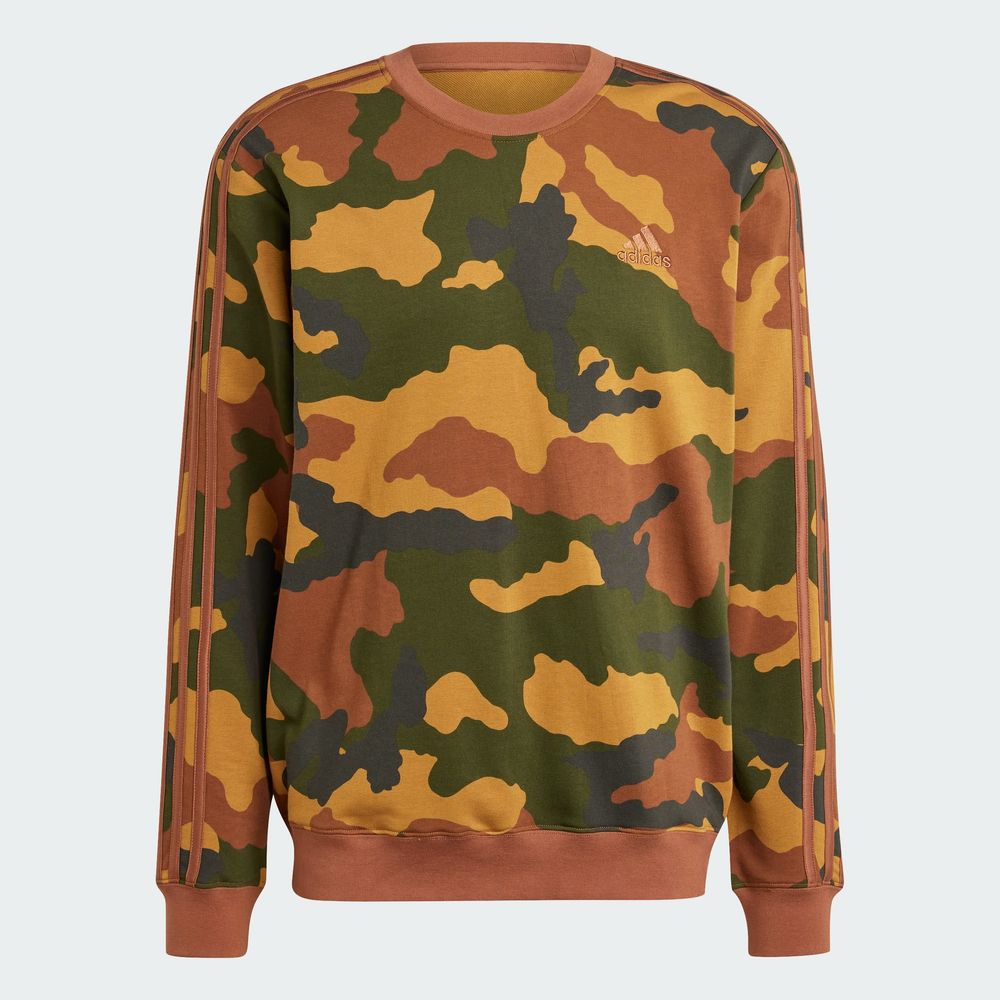 Foto 4 pulgar | Sudadera Seasonal Essentials Camouflage Adidas Café Hombre