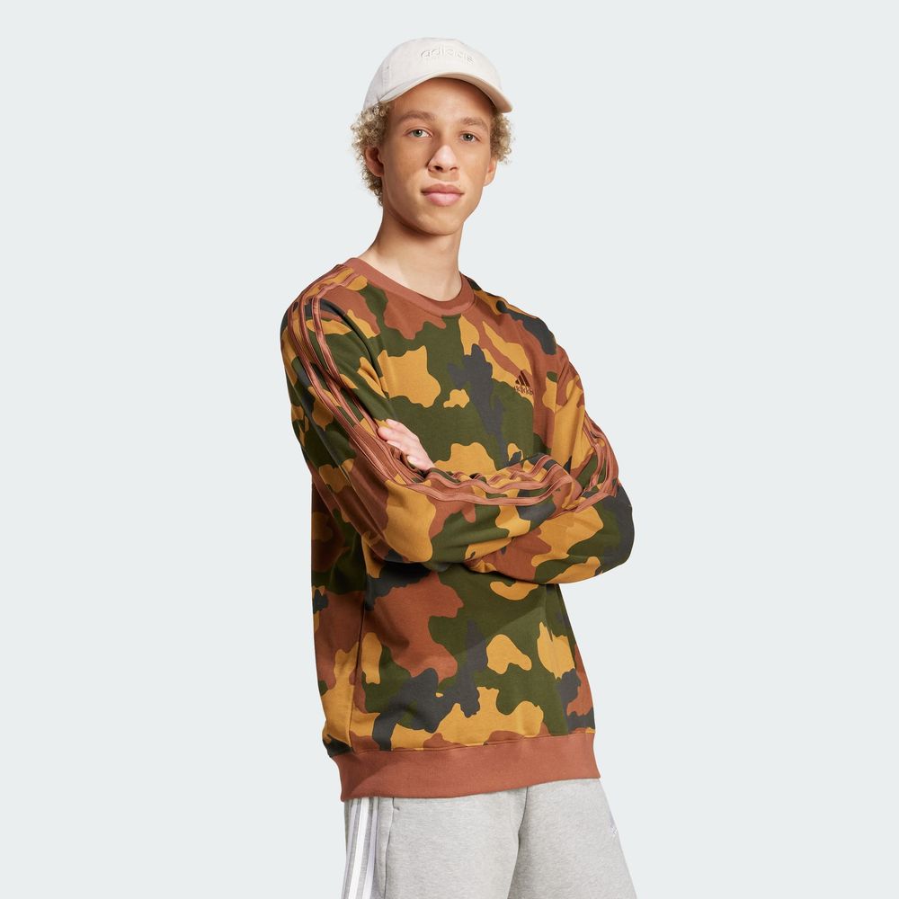 Foto 6 pulgar | Sudadera Seasonal Essentials Camouflage Adidas Café Hombre