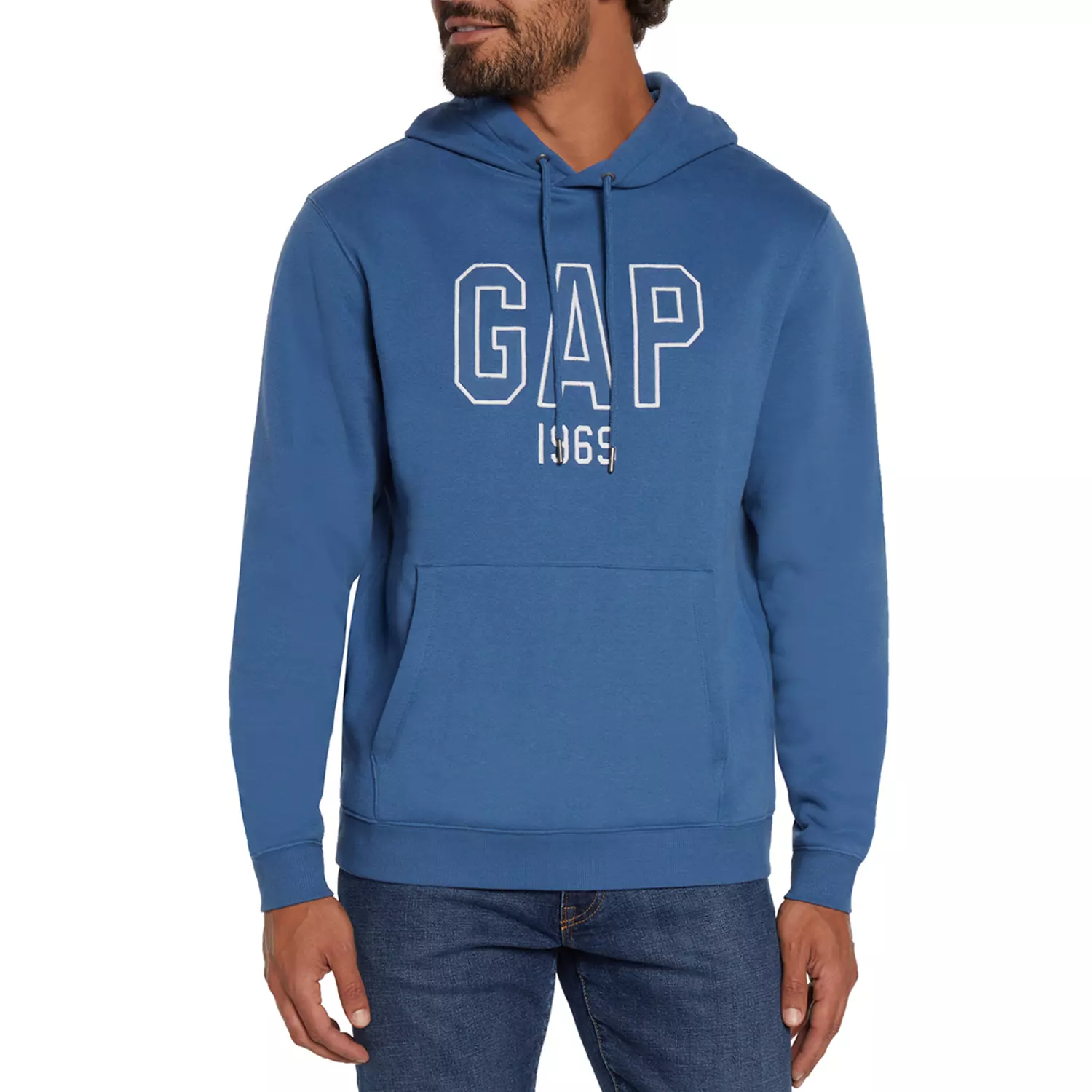 Sudadera Gap Algodón Con Capucha Comodo Sueter Color Azul Para Hombre