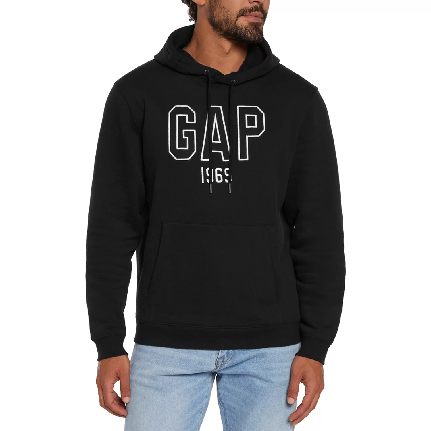 Sudadera Gap Algodón Con Capucha Comodo Sueter Color Negro Para Hombre