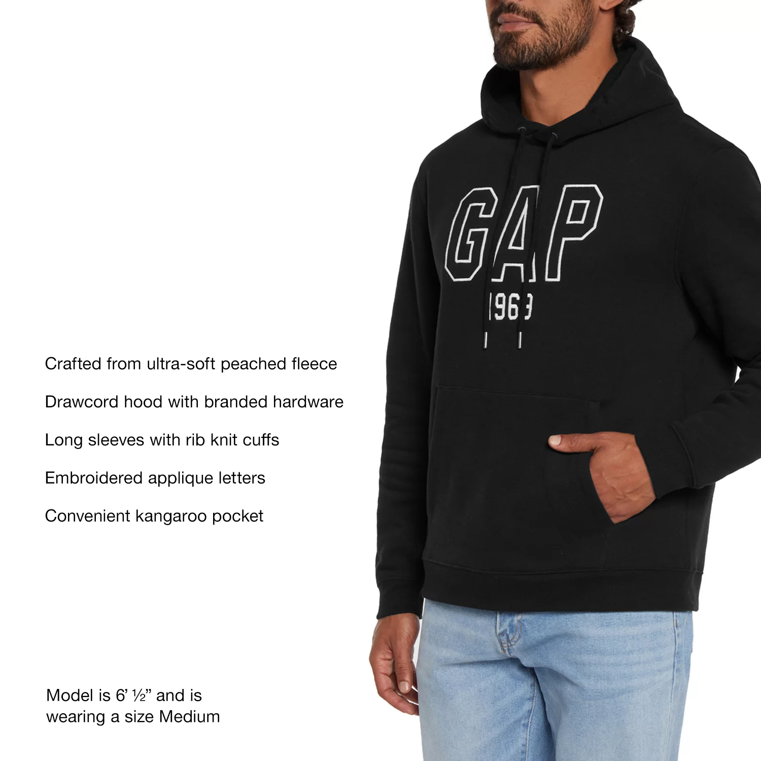 Foto 4 pulgar | Sudadera Gap Algodón Con Capucha Comodo Sueter Color Negro Para Hombre