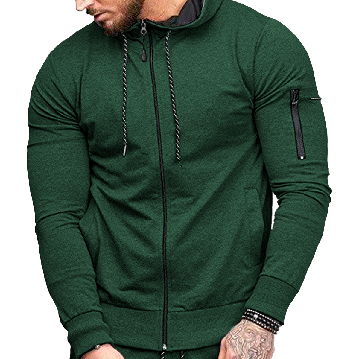 Foto 2 pulgar | Sudadera Shendy Vendy Verde Oscuro con Capucha Afelpada para Hombre