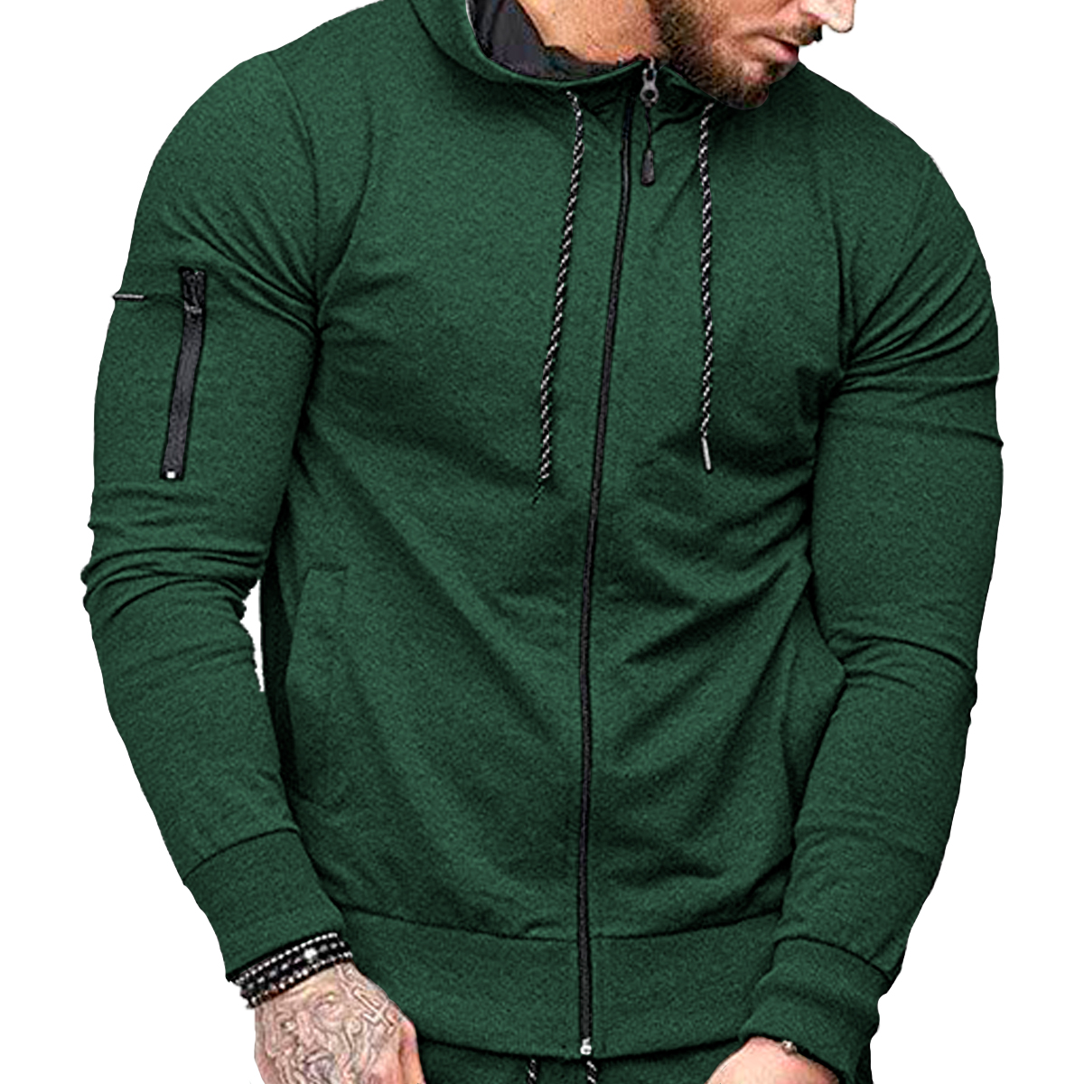 Foto 3 pulgar | Sudadera Shendy Vendy Verde Oscuro con Capucha Afelpada para Hombre