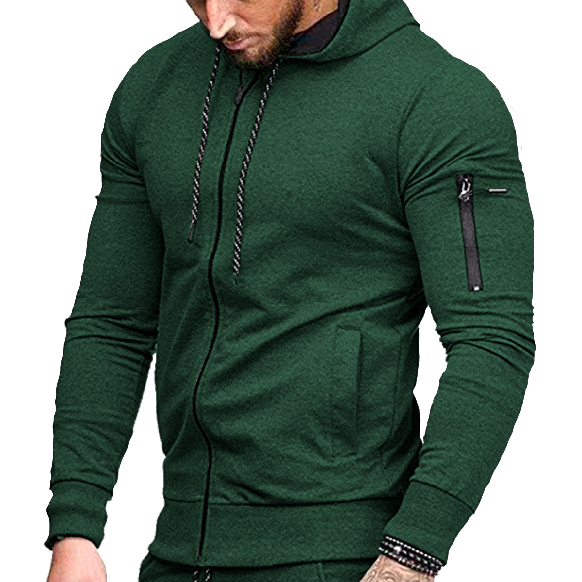 Foto 4 pulgar | Sudadera Shendy Vendy Verde Oscuro con Capucha Afelpada para Hombre