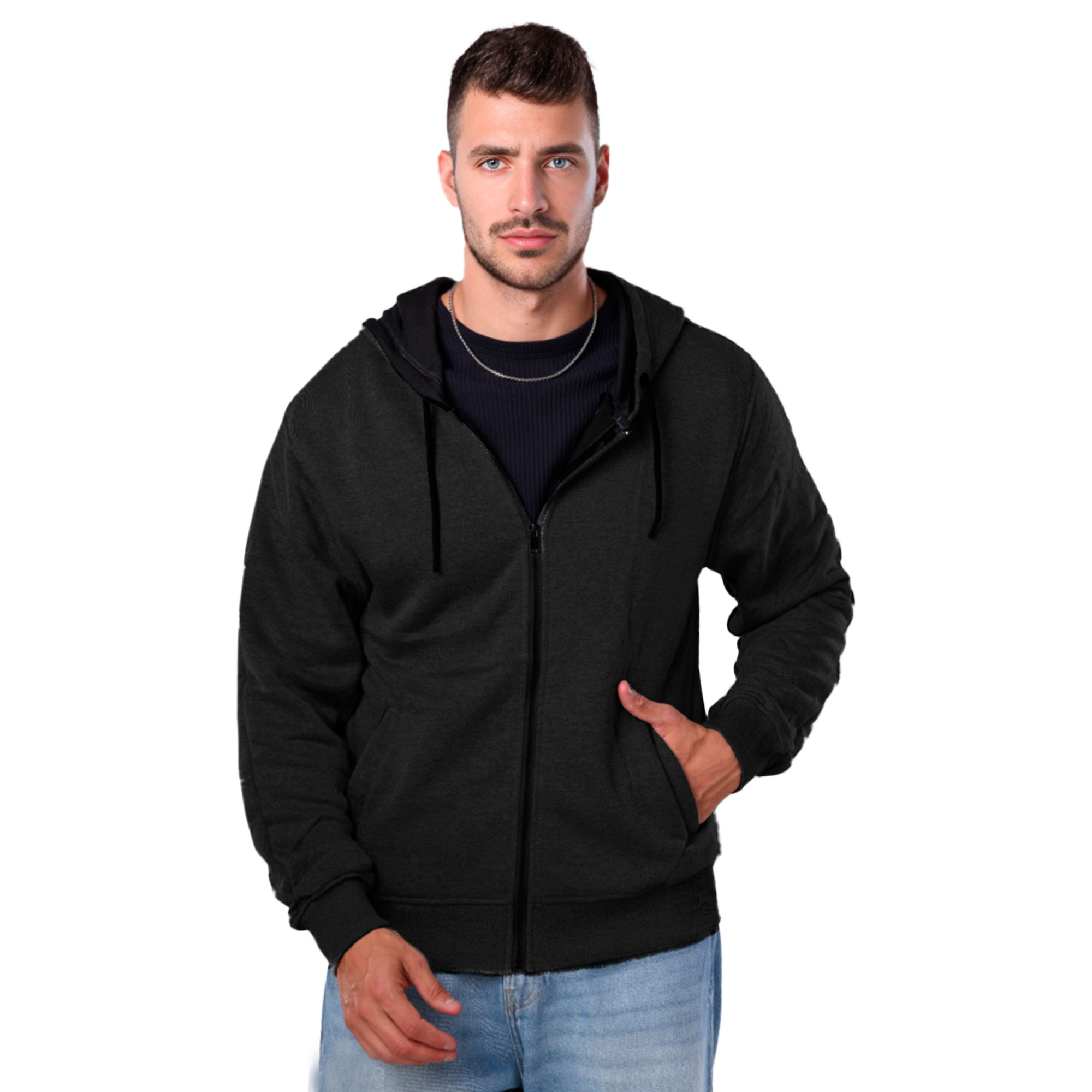Foto 1 | Sudadera Con Gorro Britos Jeans Hombre Chamarra Bo3211