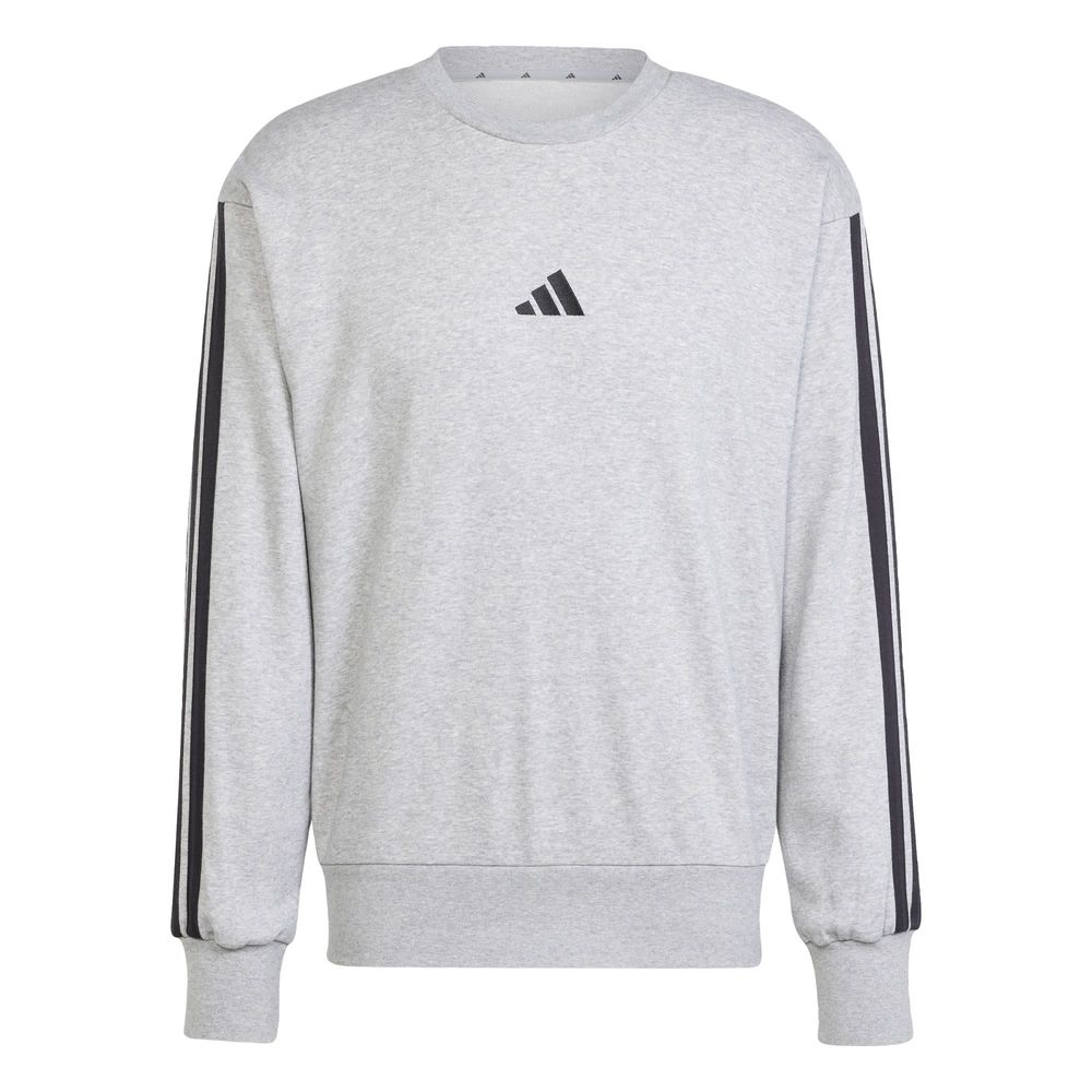 Foto 1 | Sudadera Essentials 3 Franjas Felpa Francesa Adidas Gris Hombre