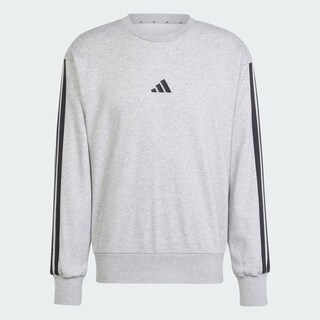Foto 3 | Sudadera Essentials 3 Franjas Felpa Francesa Adidas Gris Hombre