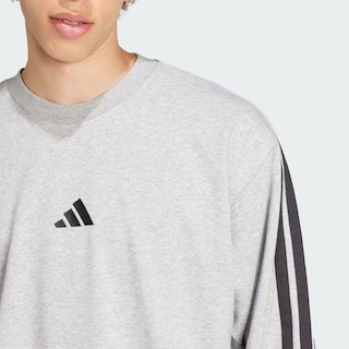 Foto 7 | Sudadera Essentials 3 Franjas Felpa Francesa Adidas Gris Hombre