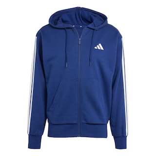 Foto 1 | Sudadera Con Gorro Essentials 3 Franjas Felpa Francesa Adidas Azul Hombre