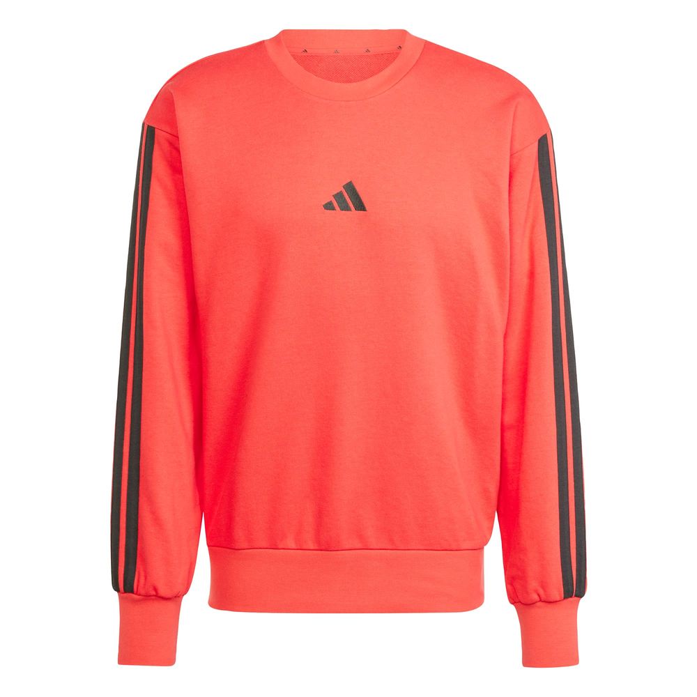 Foto 1 | Sudadera Essentials 3 Franjas Felpa Francesa Adidas Rojo Hombre